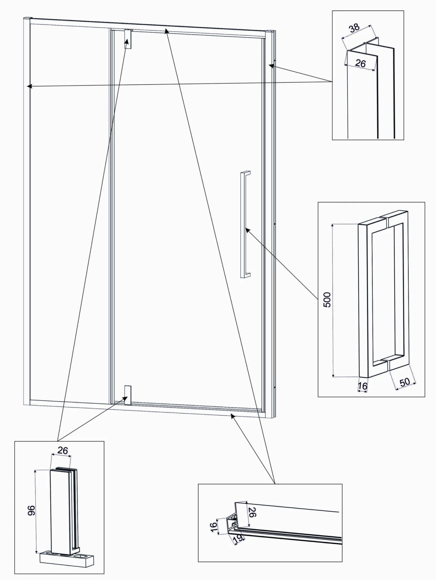 Душевая дверь Veconi VN-34