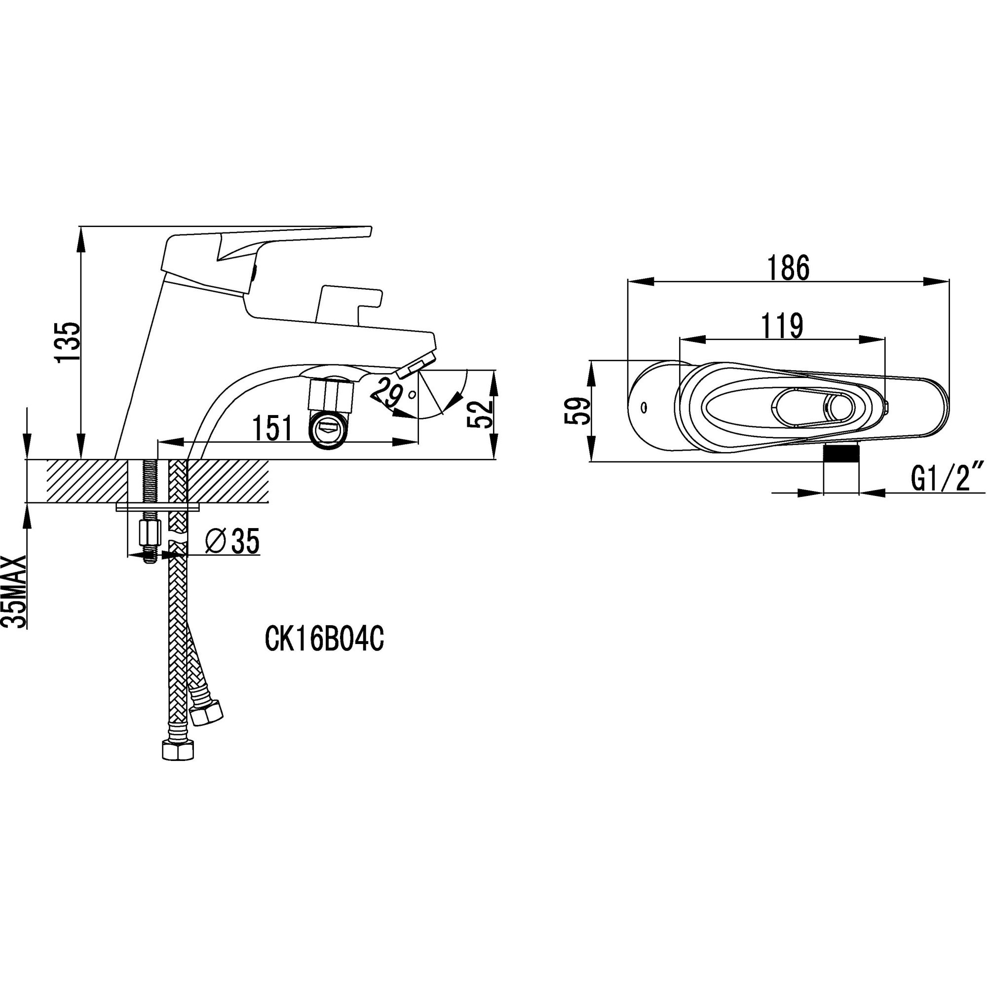 Смеситель на борт ванны с коротким изливом с аксессуарами Lemark Luna, LM4115C