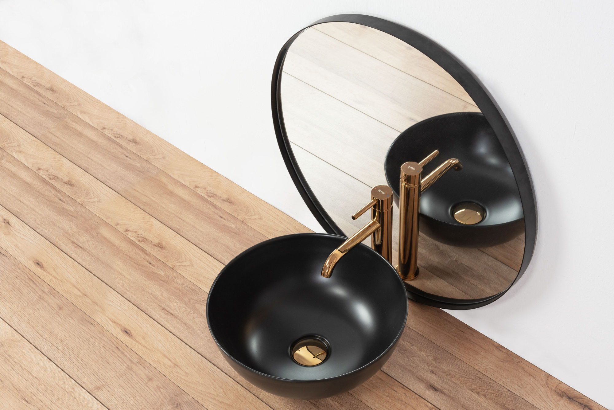 Умывальник Rea Stella Black Mat 36x36, REA-U1890