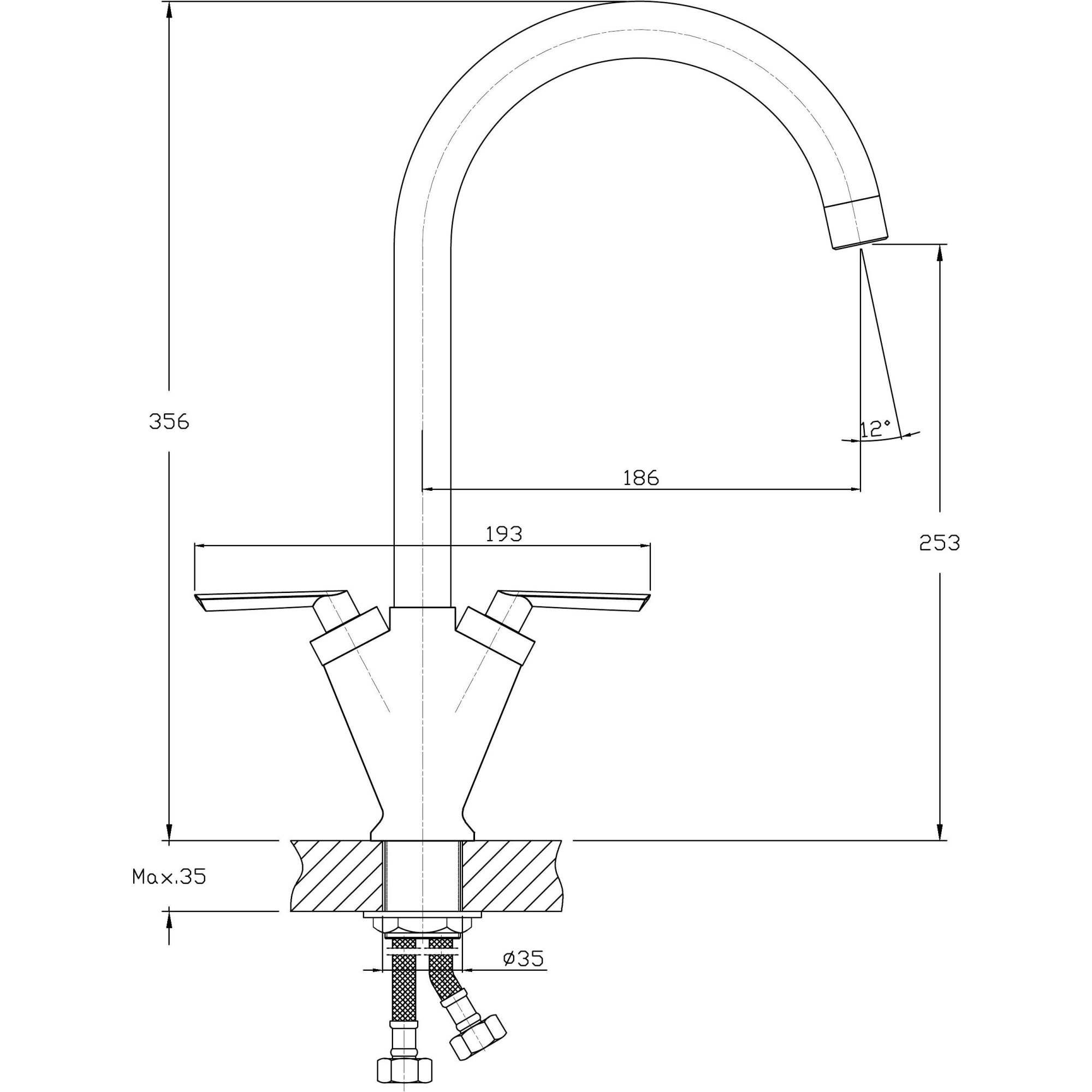 Смеситель для кухни Haiba HB4098