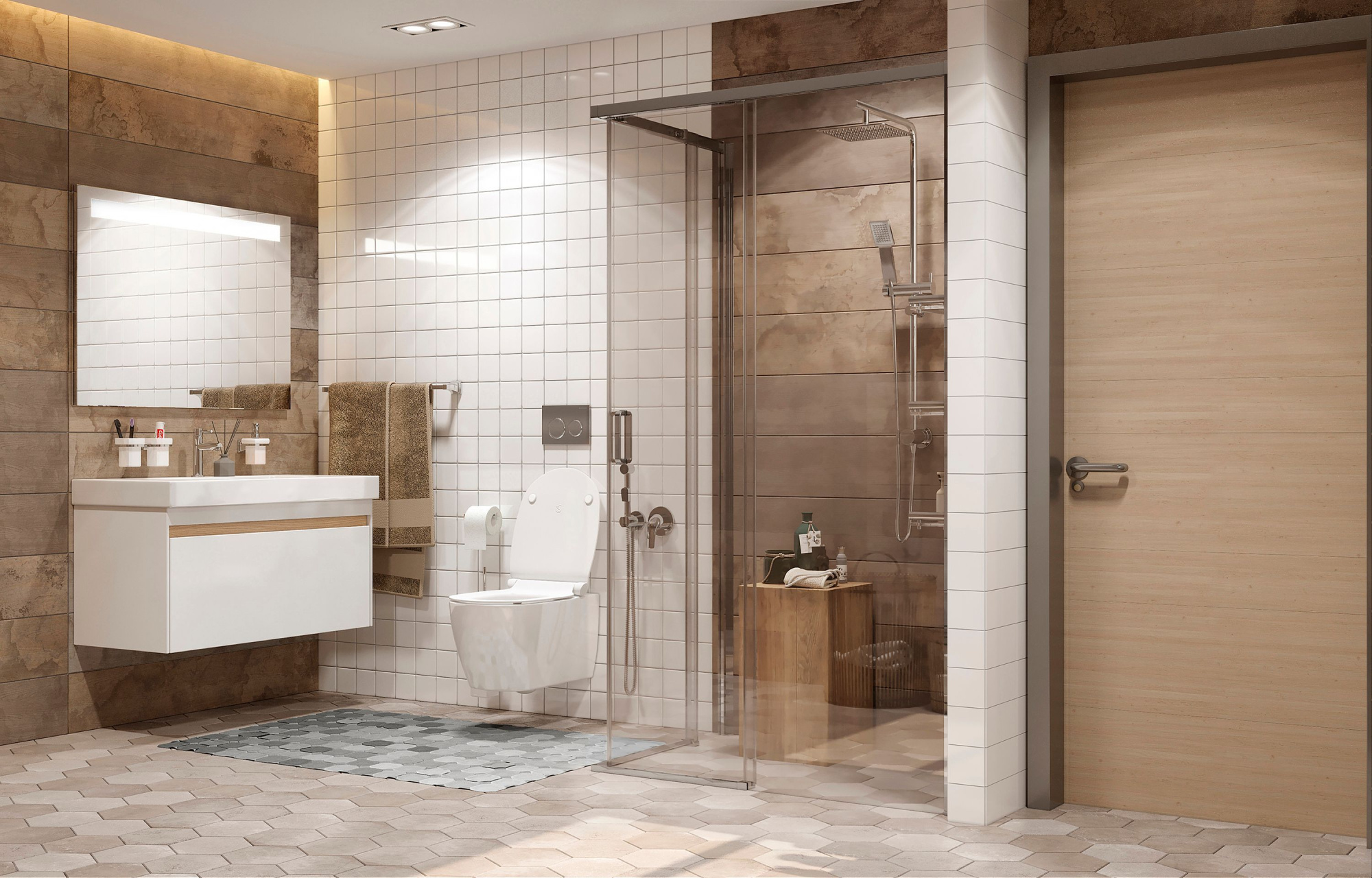 Прямоугольное душевое ограждение Ambassadro Queen 11011106R