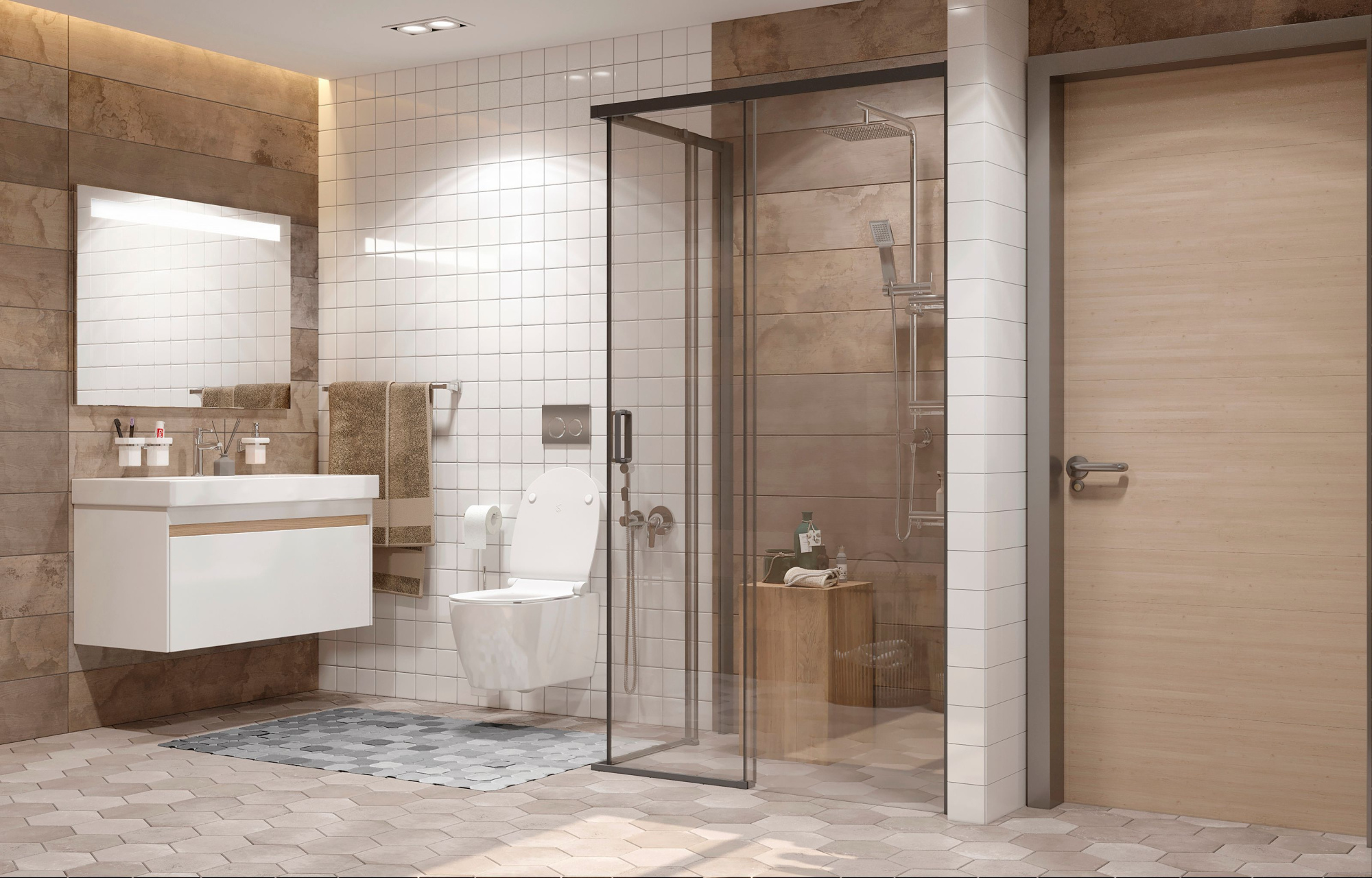 Прямоугольное душевое ограждение Ambassadro Queen Black 11011205R