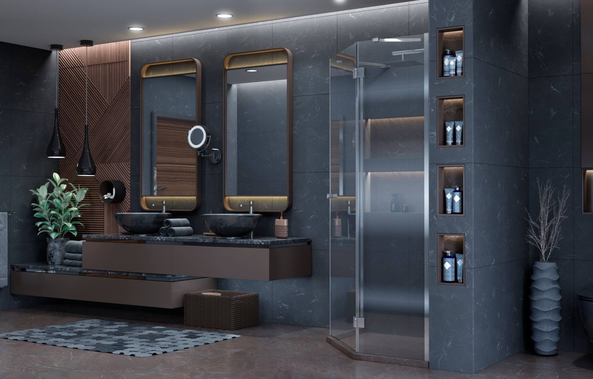 Пятиугольное душевое ограждение с распашной дверью Ambassador Diamond 12011112R