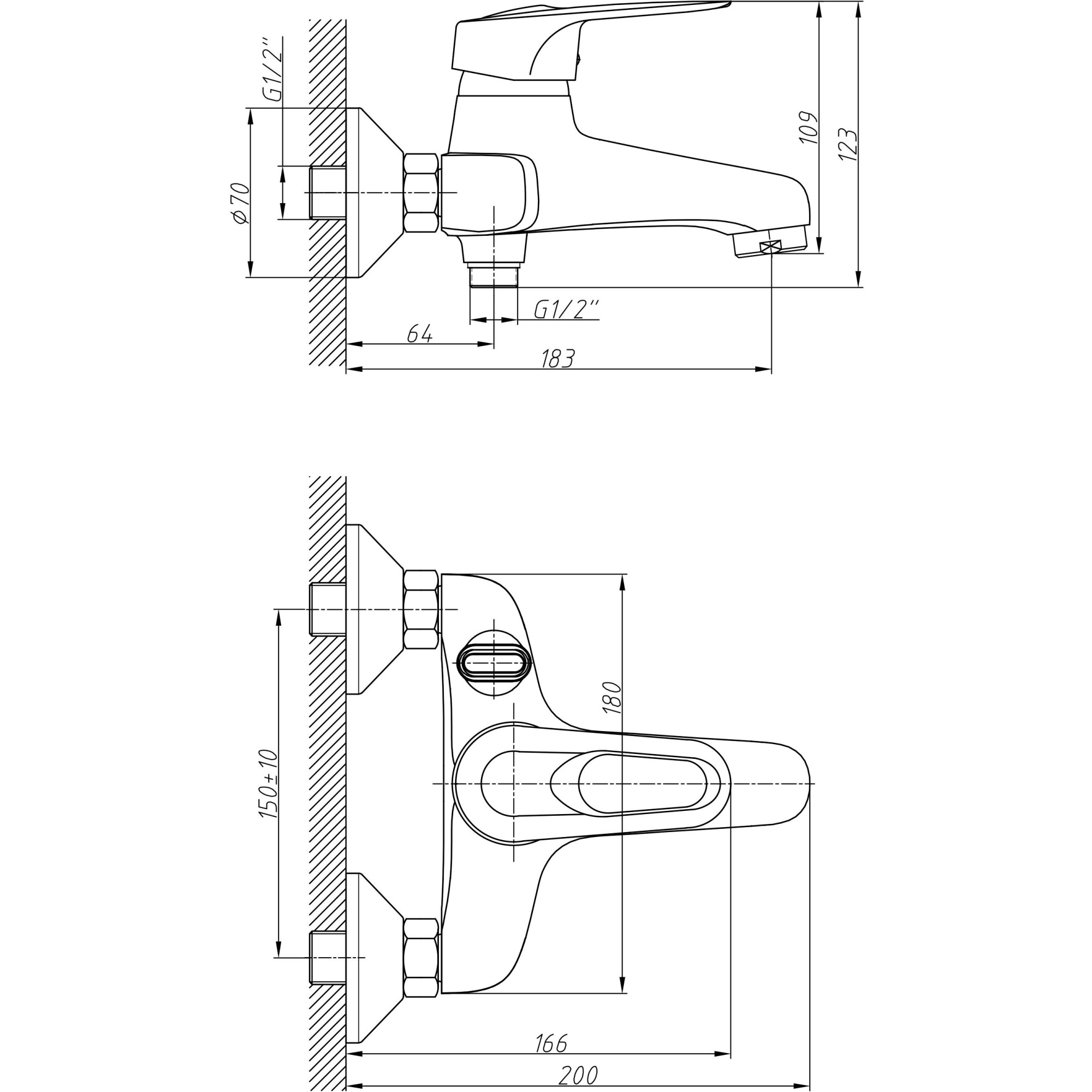 Смеситель для ванны с коротким изливом Haiba HB3204