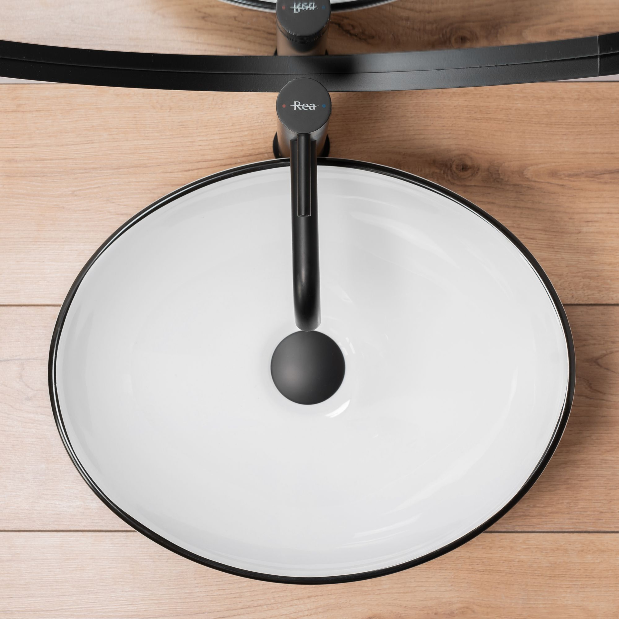 Умывальник Rea Sofia Black Edge 41x34.5, REA-U3217