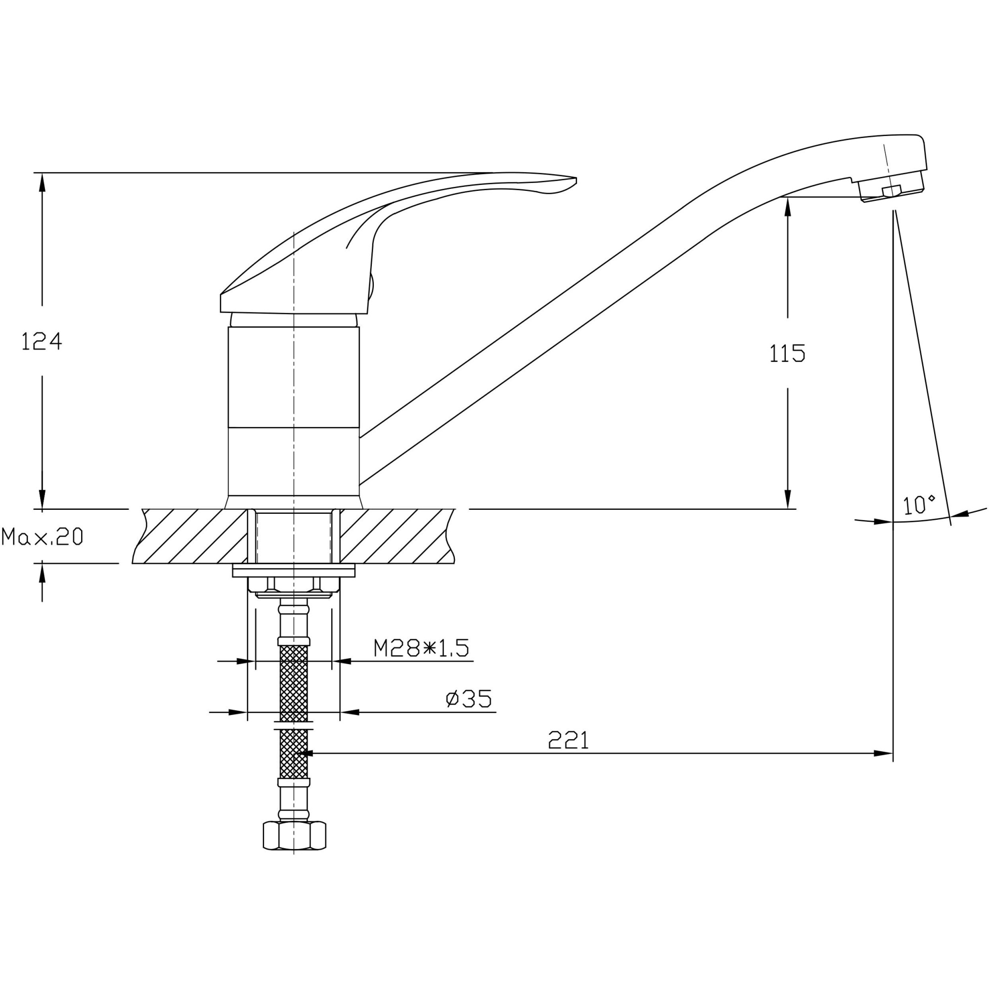 Смеситель для раковины Haiba HB4521-2