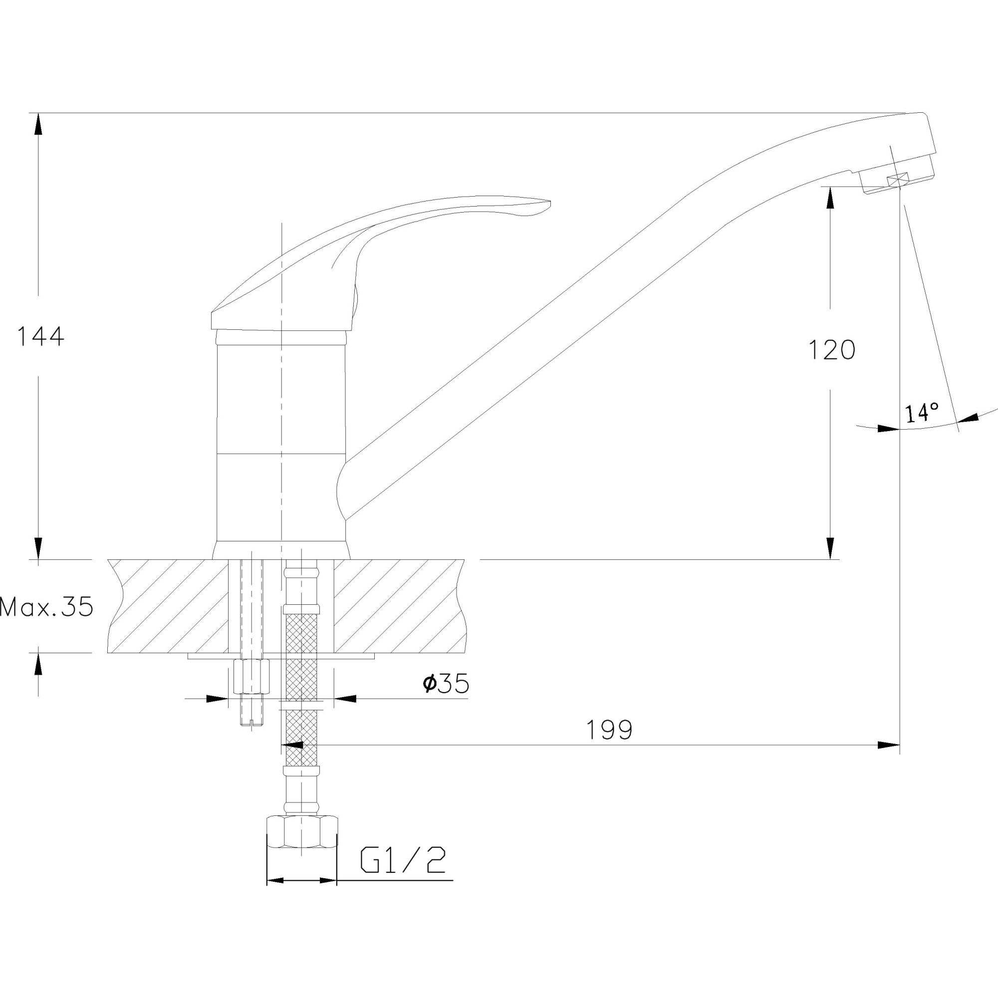 Смеситель для кухни Haiba HB4836