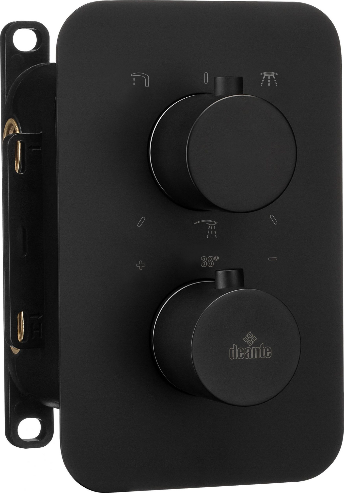 Душевая система скрытого монтажа с круглым термостатическим смесителем Deante Box Nero, BXYZNEBT