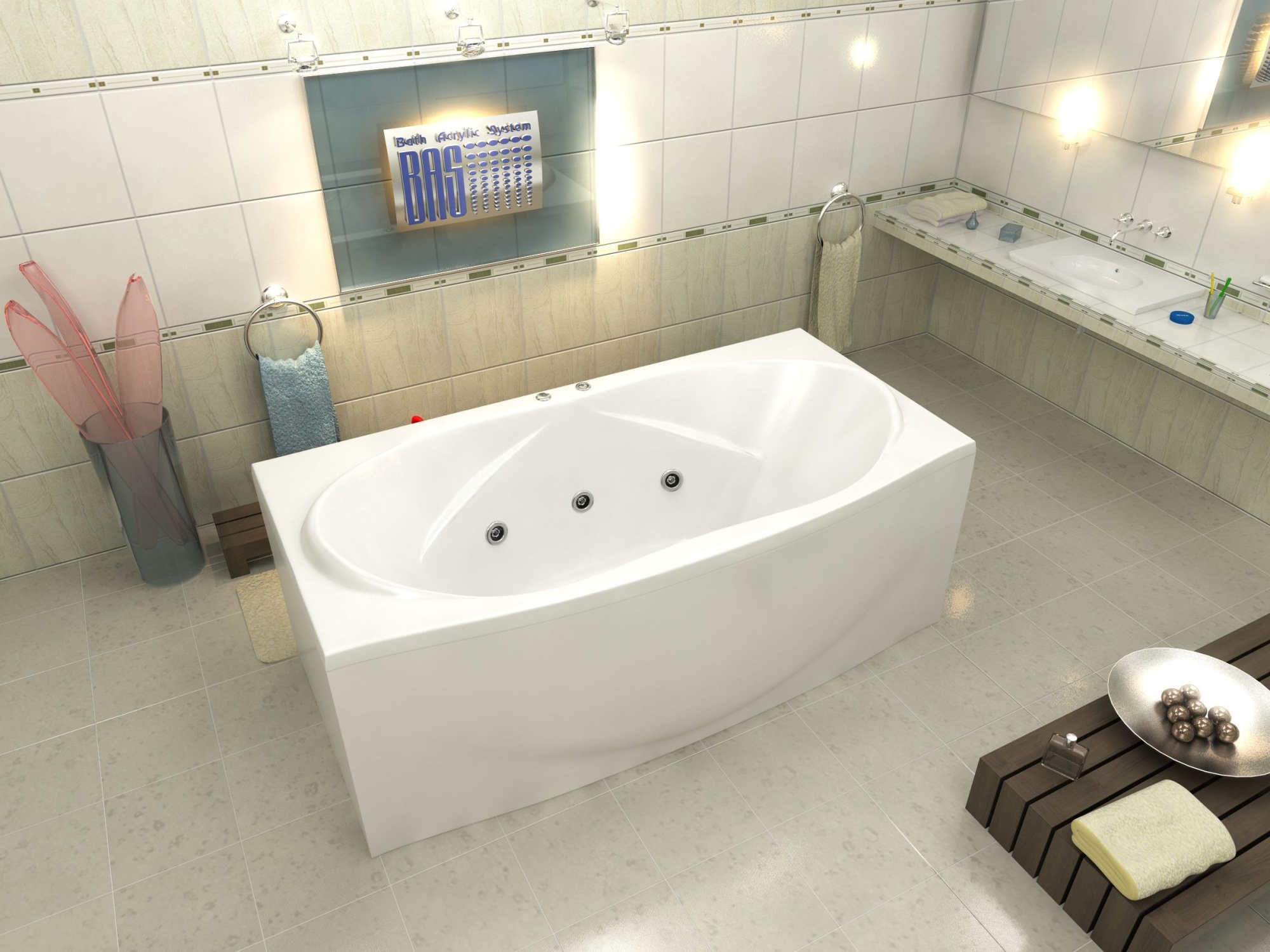 Акриловая ванна BAS Фиеста 194x90