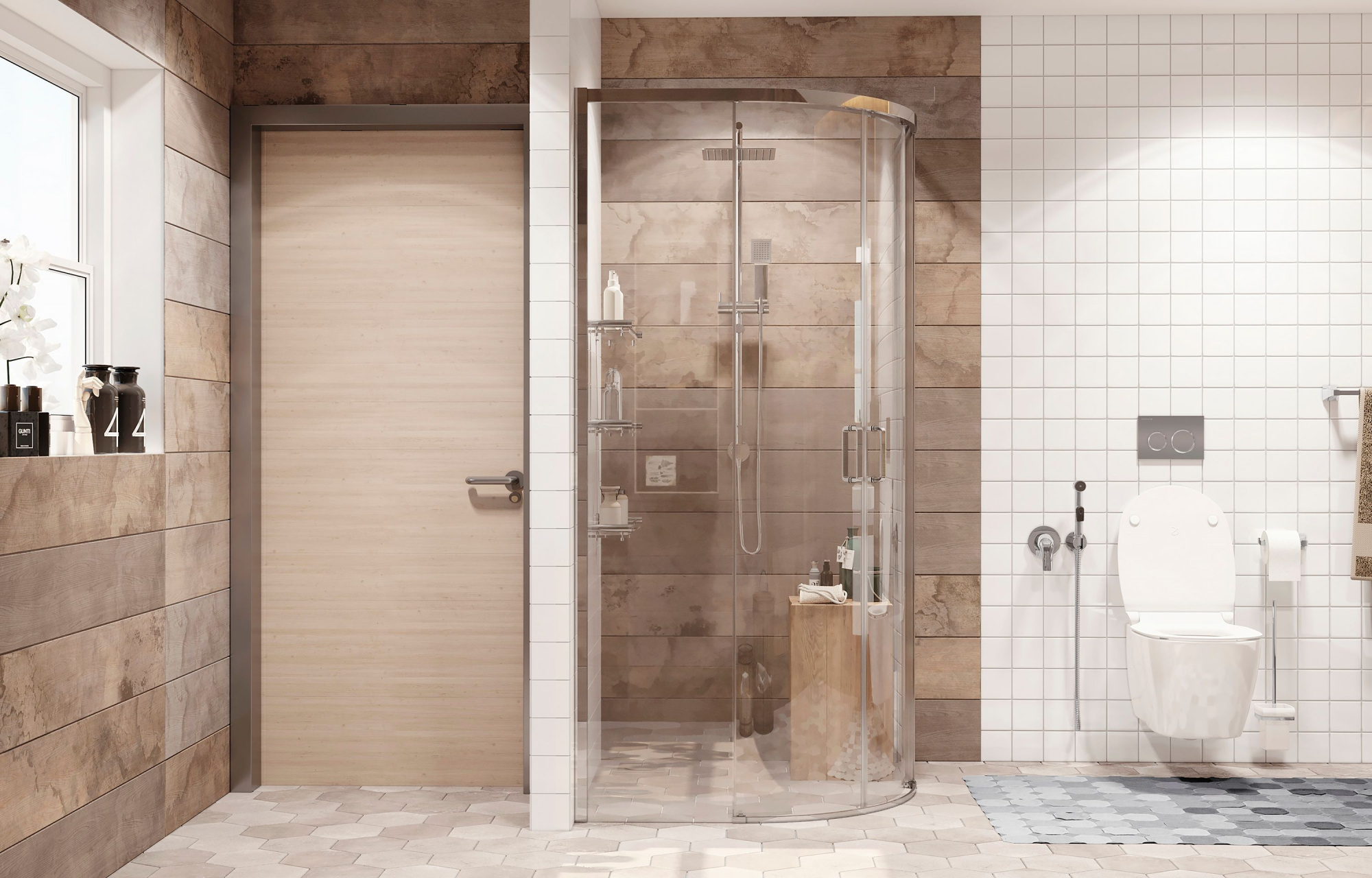 Полукруглое душевое ограждение Ambassador Queen Black