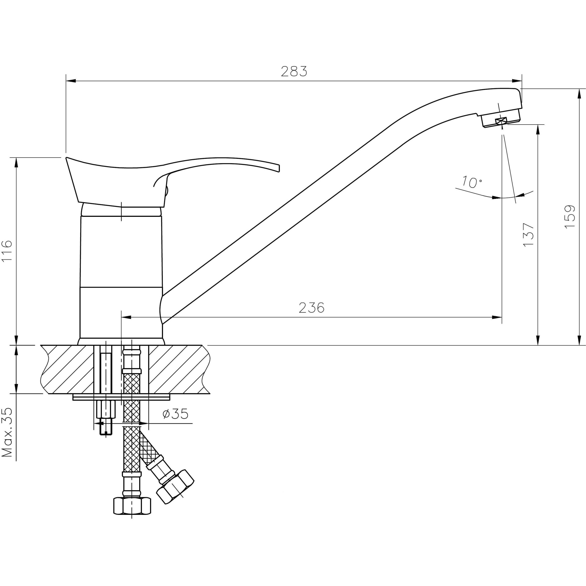 Смеситель для кухни Haiba HB4401