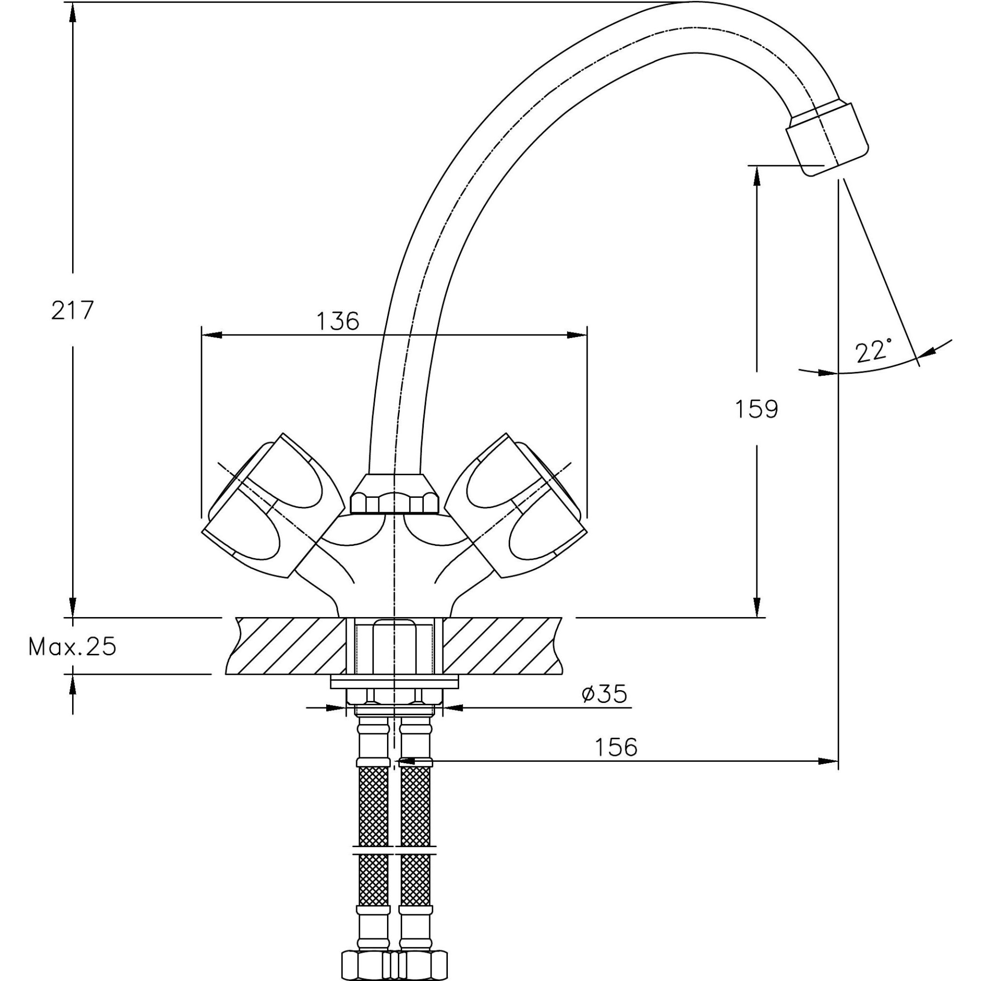Смеситель для кухни Haiba HB4909