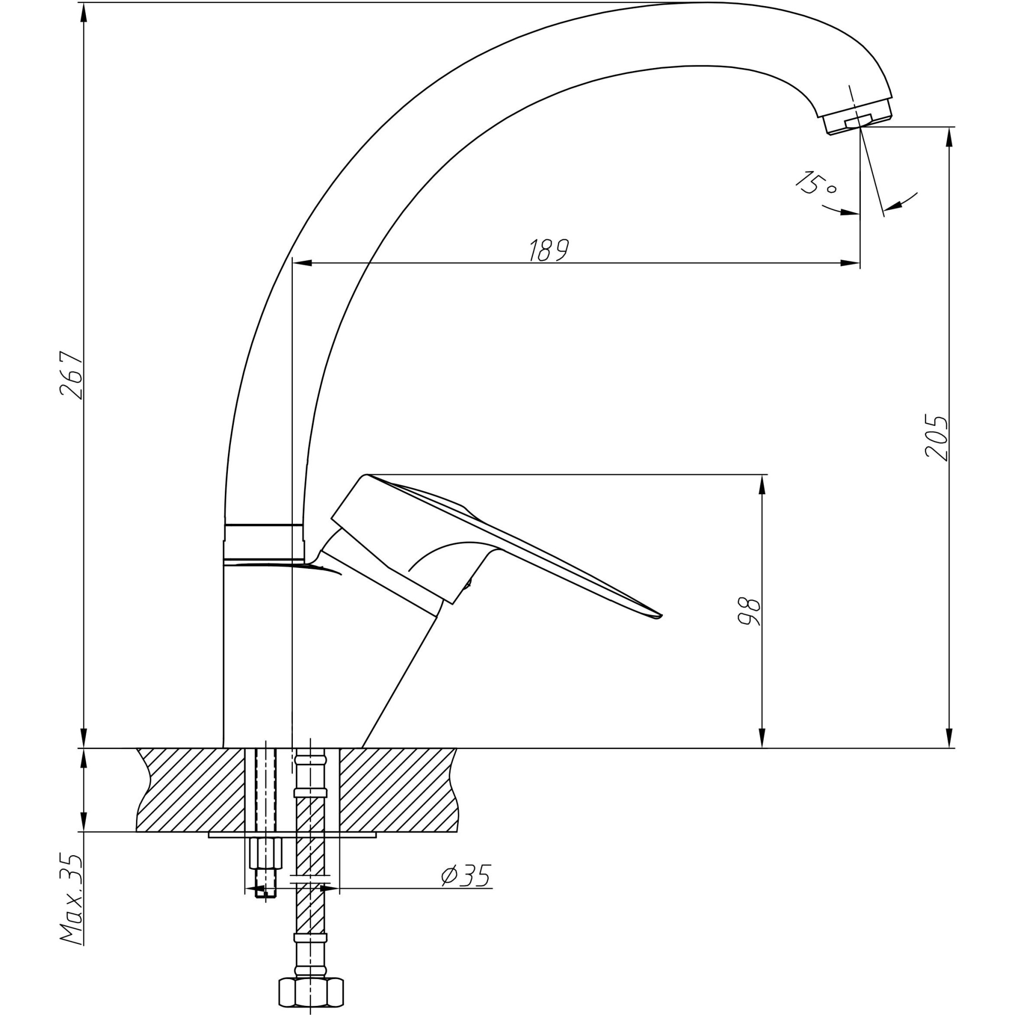 Смеситель для кухни Haiba HB4104