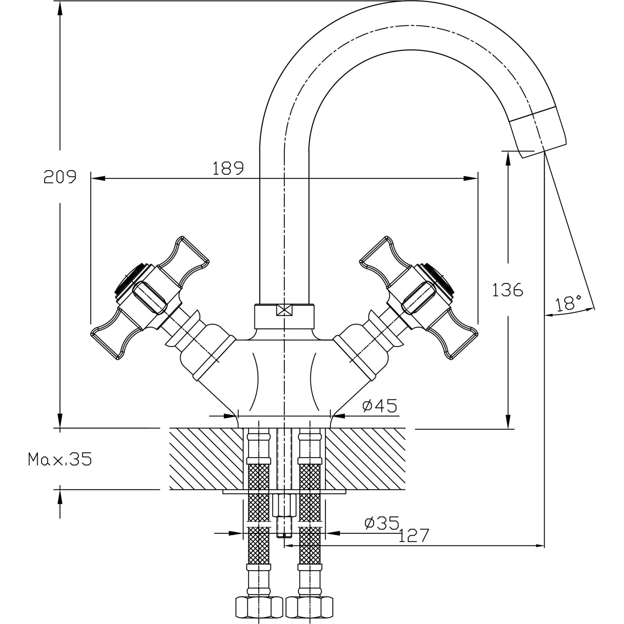 Смеситель для раковины Haiba HB4521-5