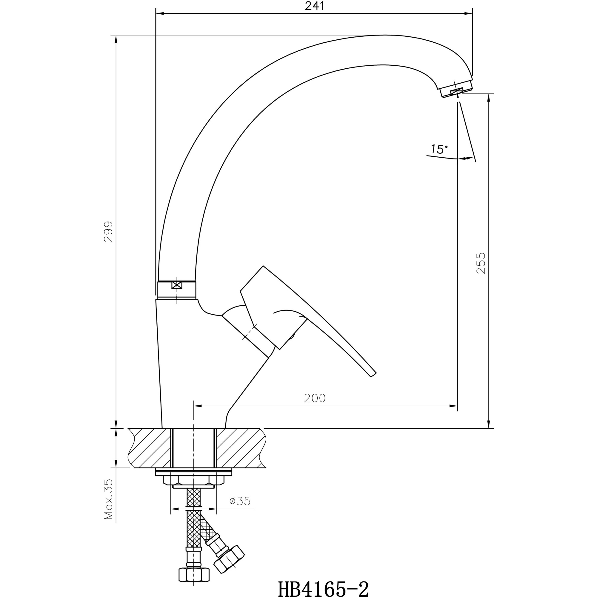 Смеситель для кухни Haiba HB4165-2
