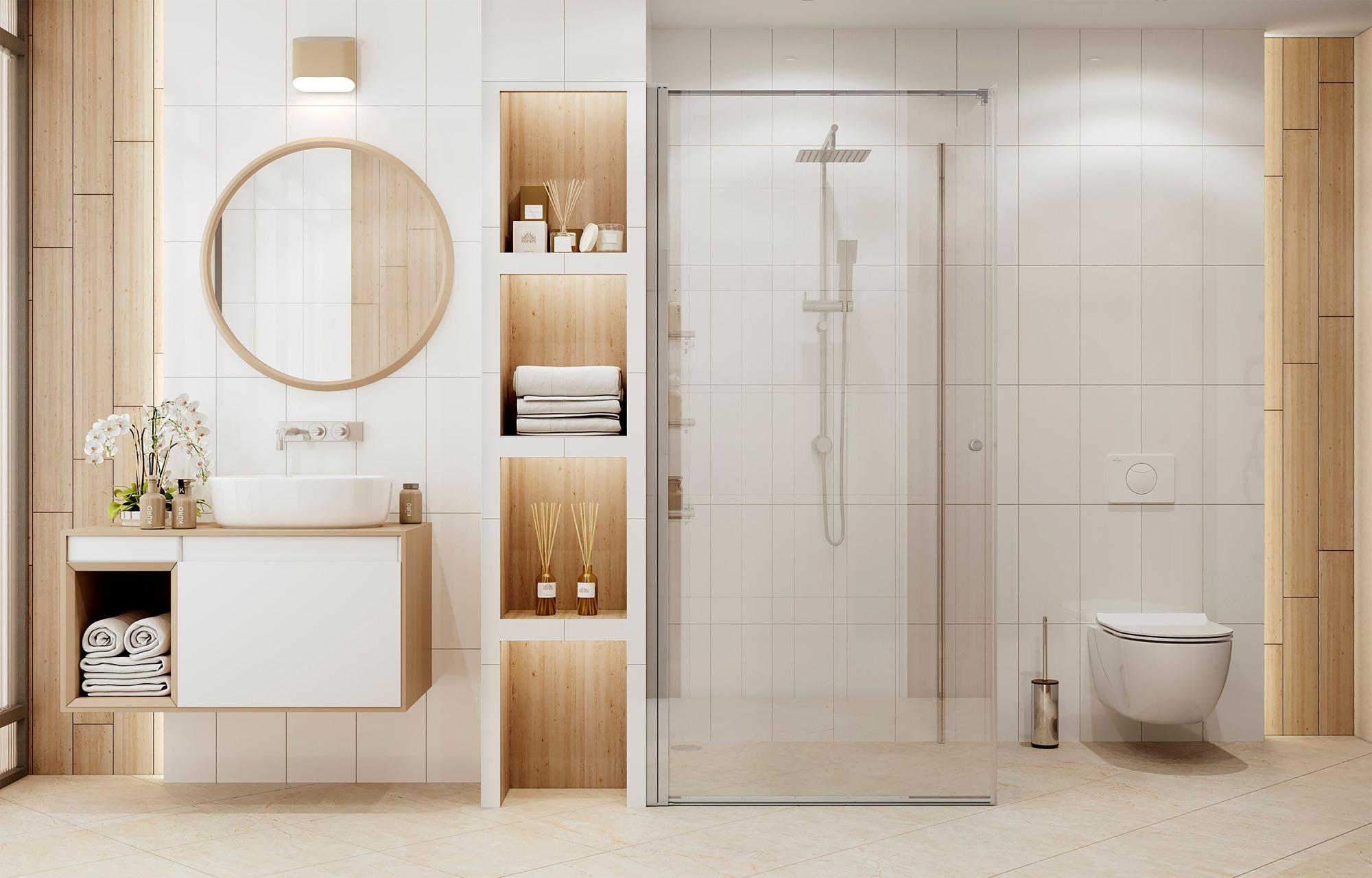 Квадратное душевое ограждение с распашной дверью Ambassador Nord