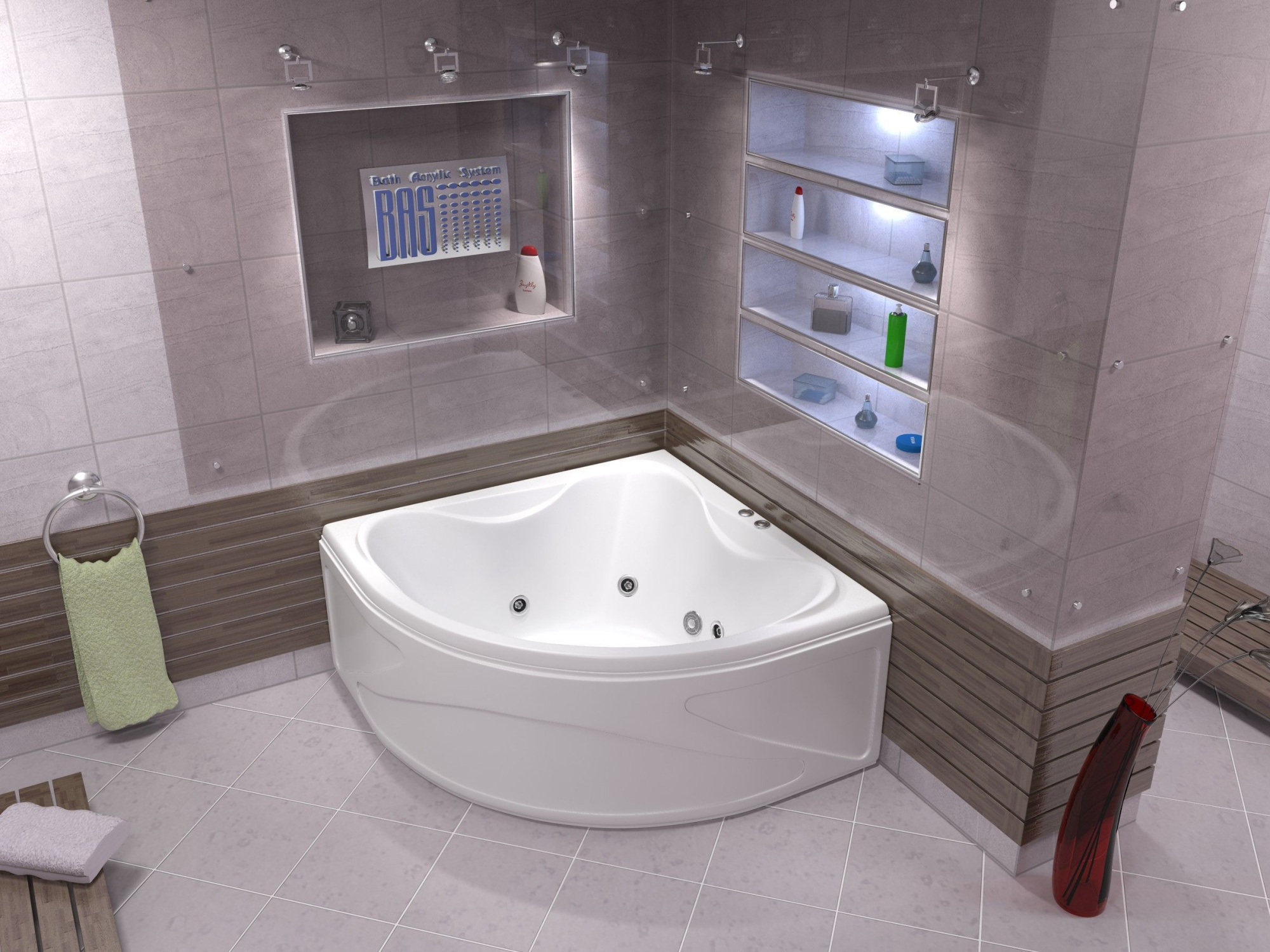 Акриловая ванна BAS Риола 135x135