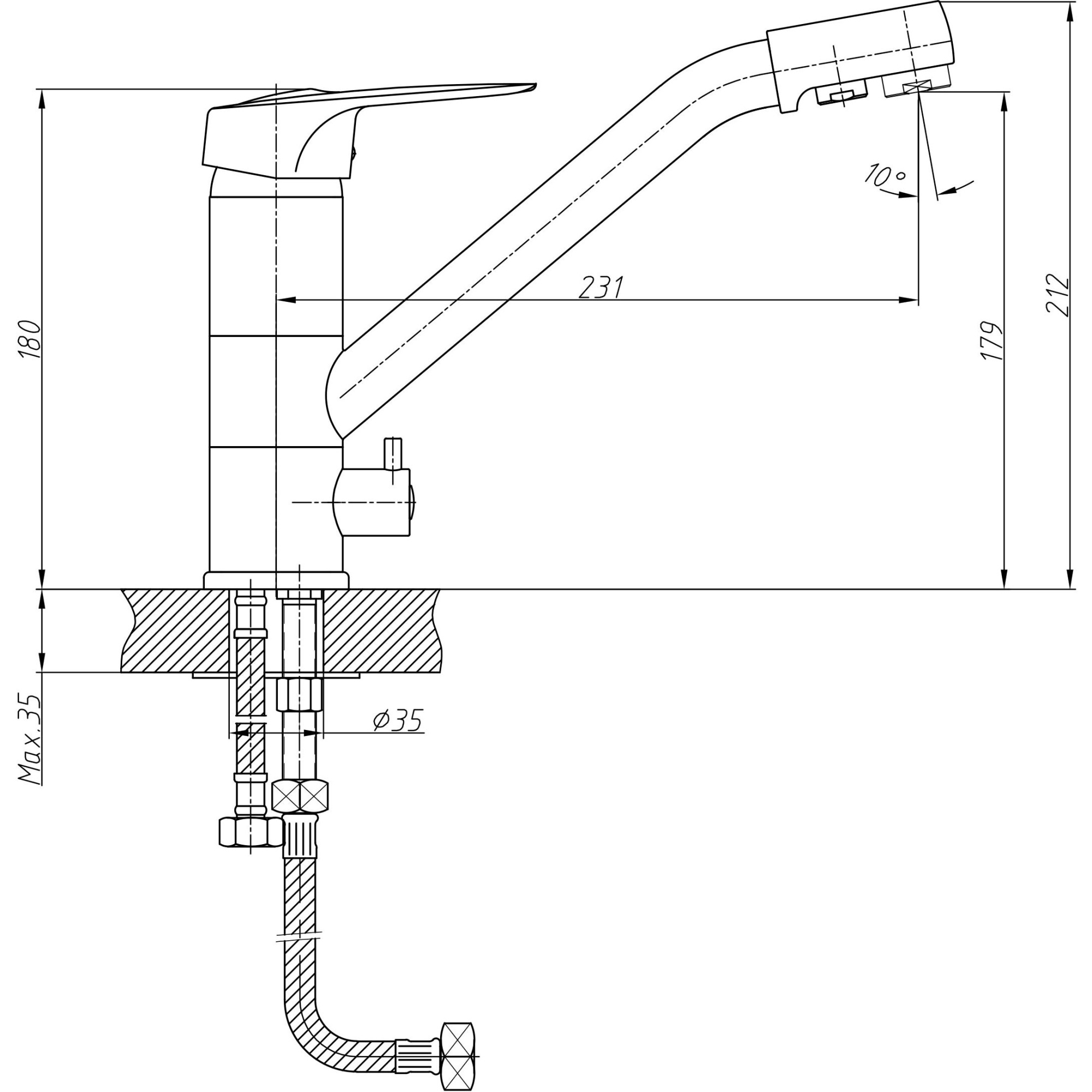 Смеситель для кухни с подключением фильтра питьевой воды Haiba HB4304