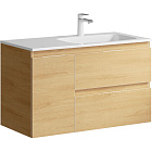 Тумба с умывальником подвесная Aqwella 5 Stars Accent 90 дуб золотой правая