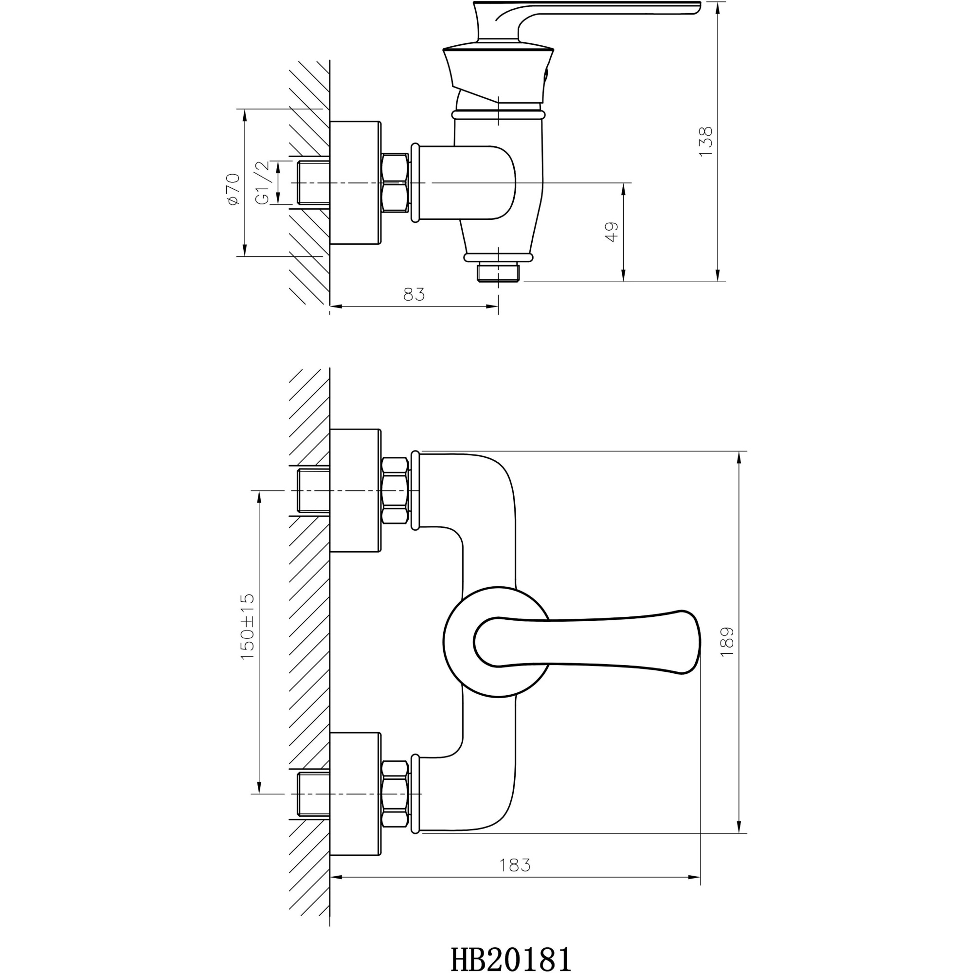 Смеситель для душа Haiba HB20181-5