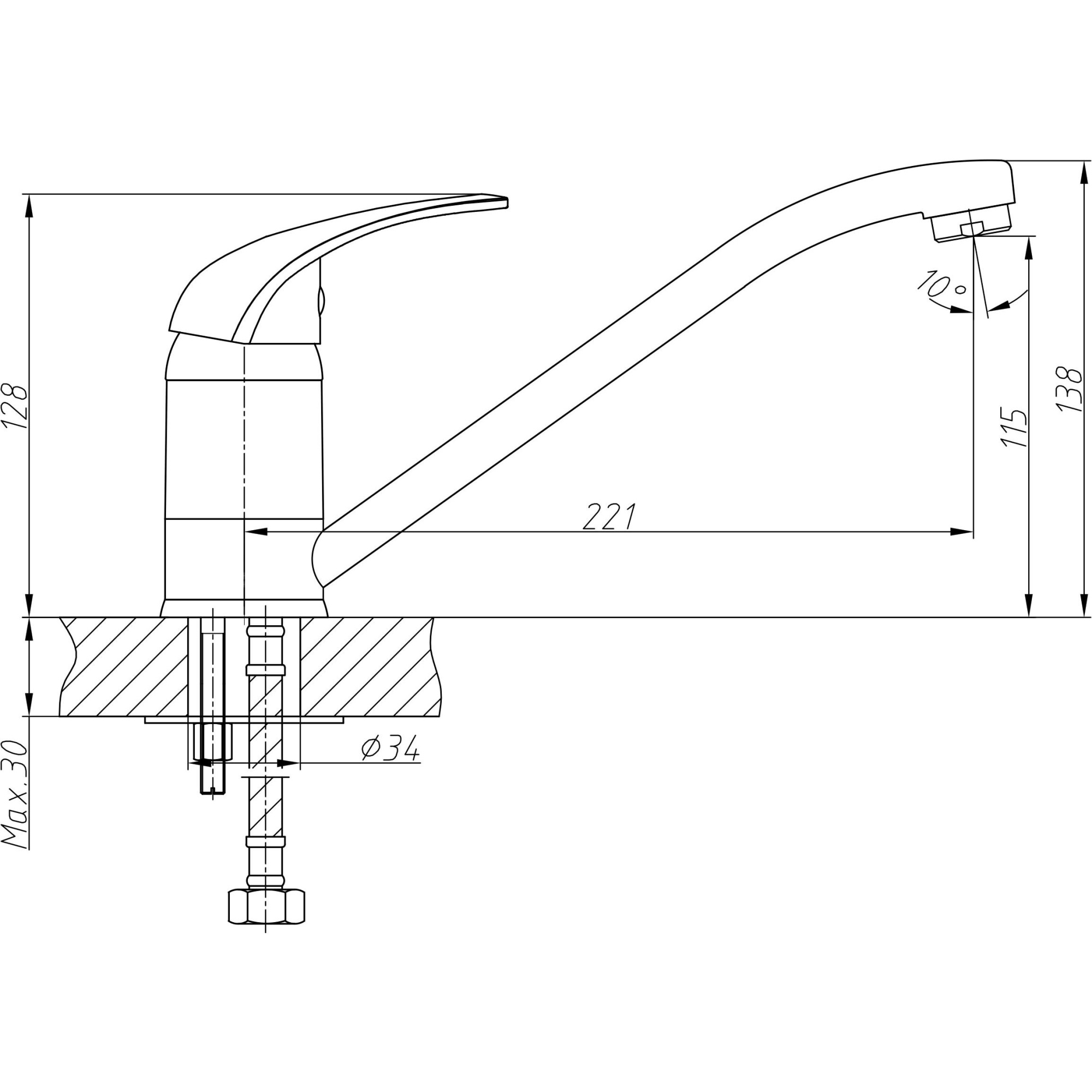 Смеситель для кухни Haiba HB4203