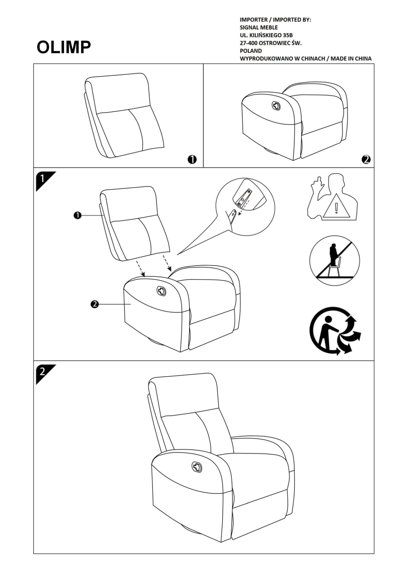 Кресло Signal Olimp серый, OLIMPSZ
