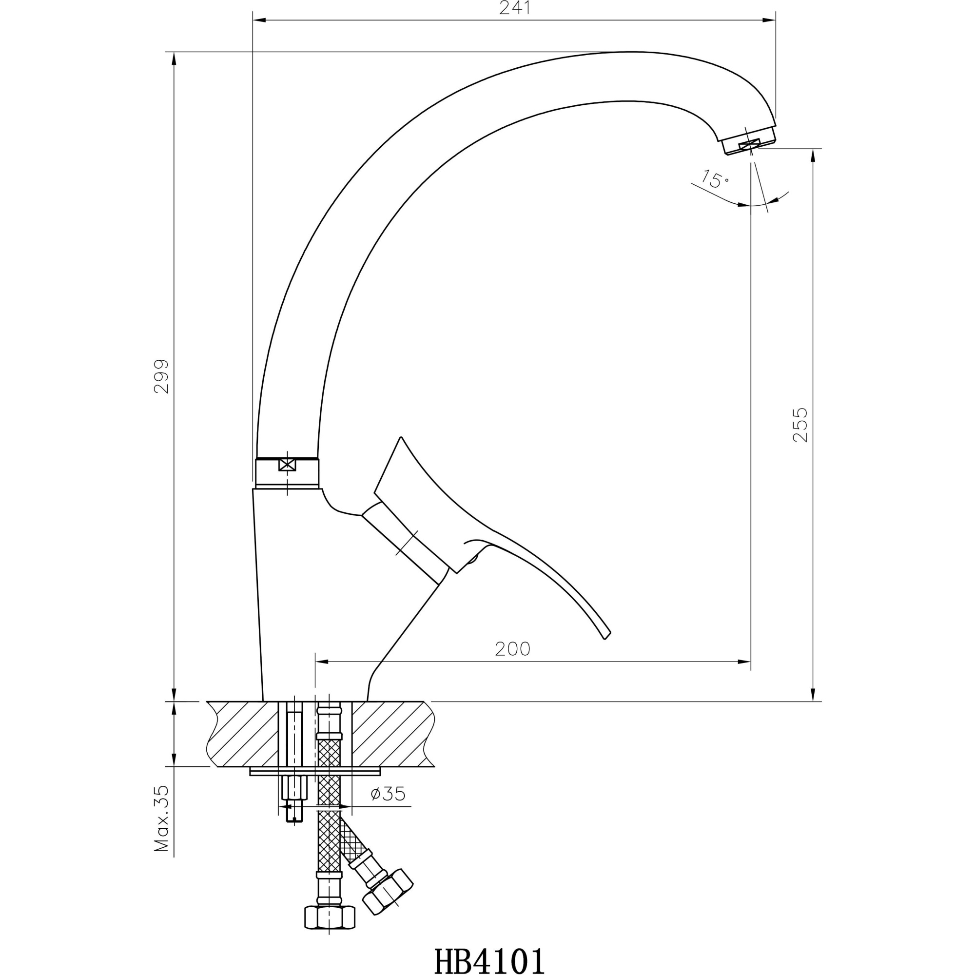 Смеситель для кухни Haiba HB4101