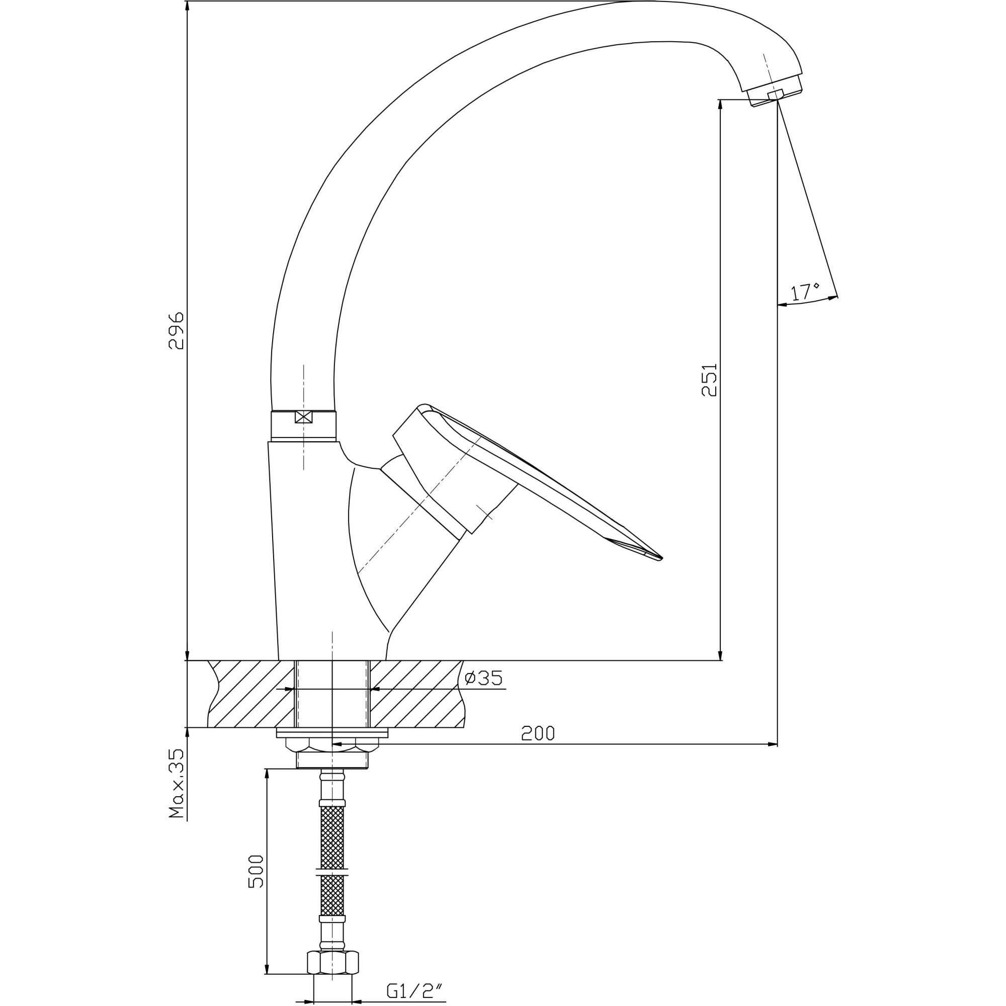 Смеситель для кухни Haiba HB4107-2