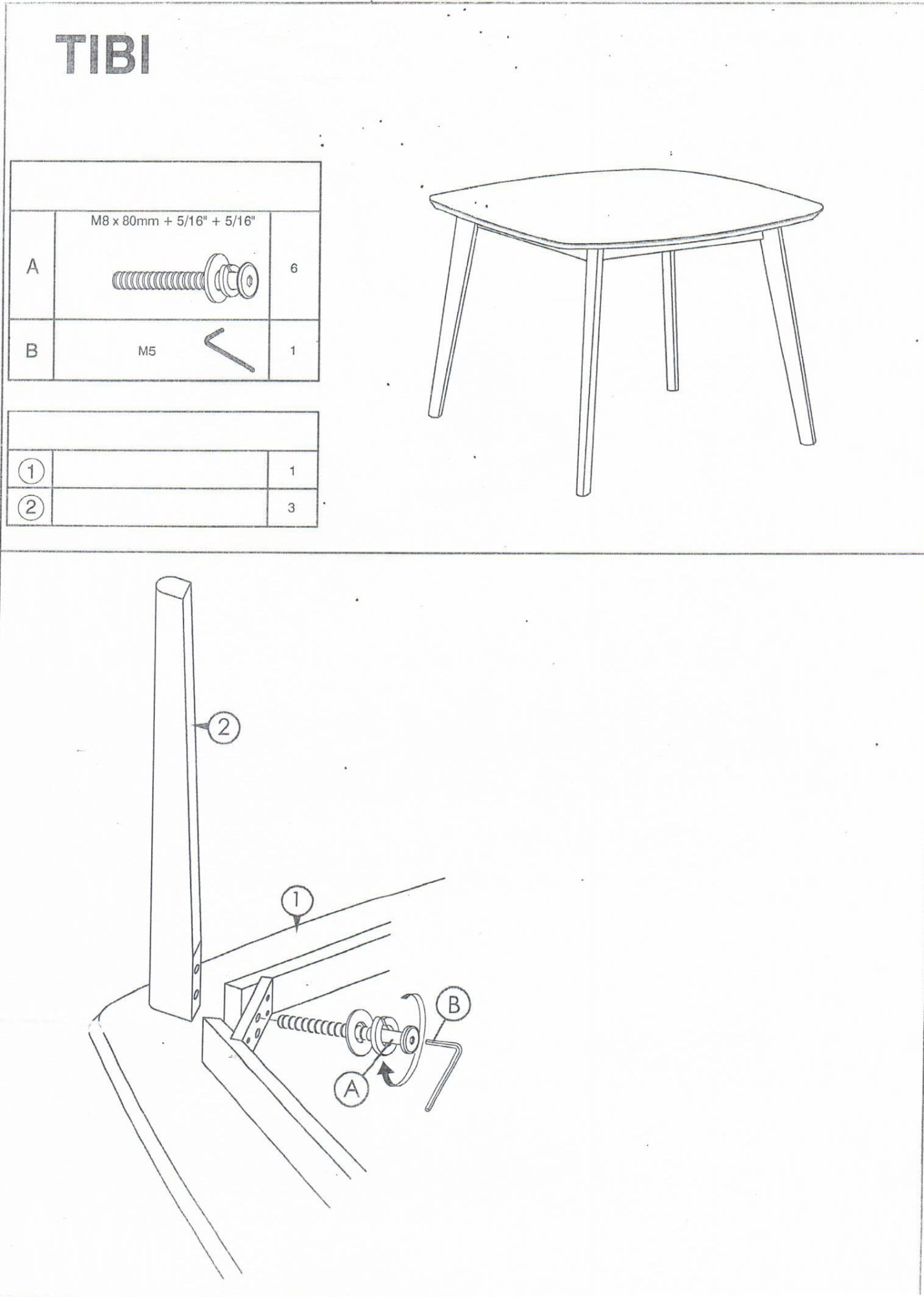 Стол обеденный Signal TIbi беленый дуб, TIBIDBB90
