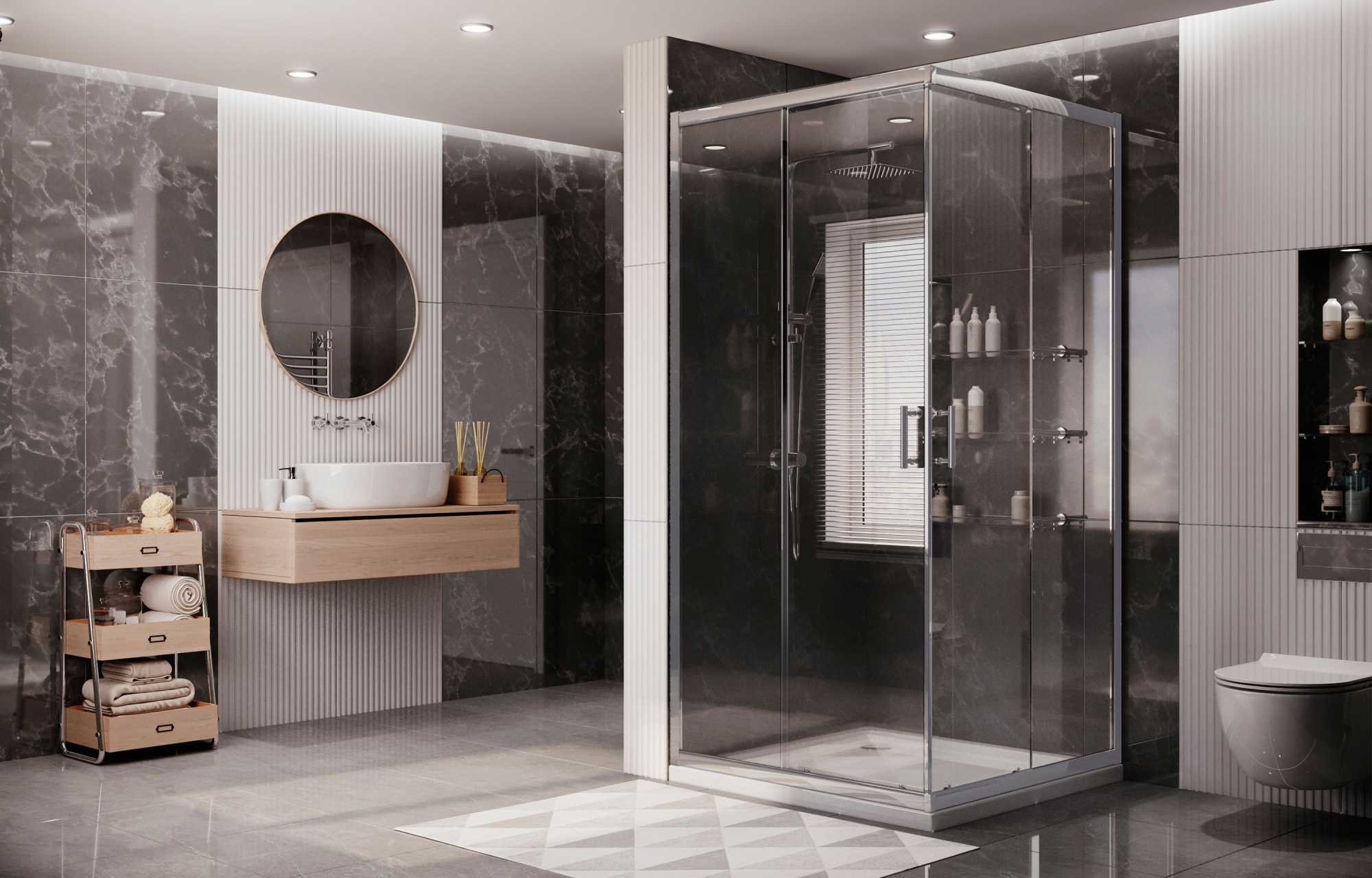 Квадратное душевое ограждение Ambassador Kingston