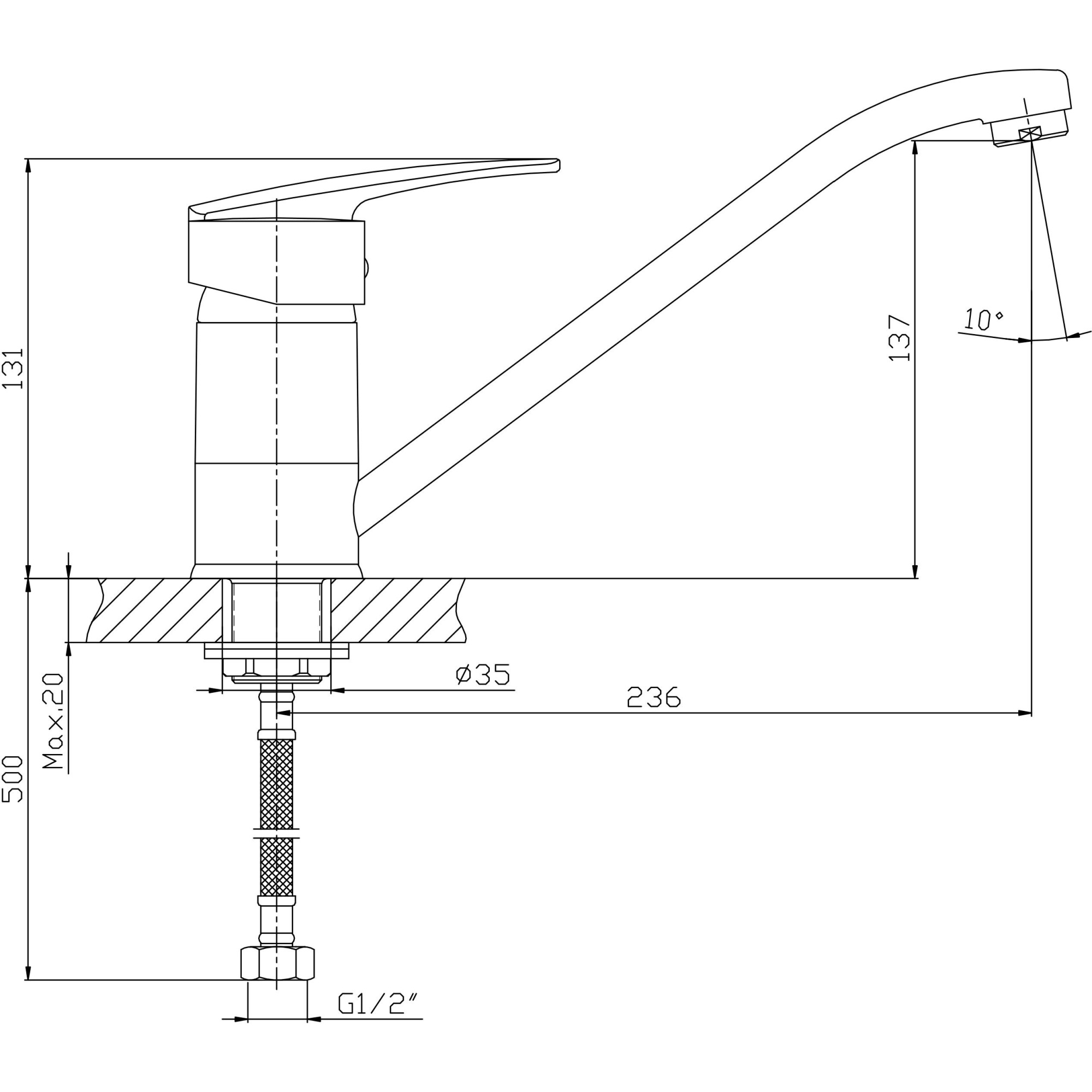 Смеситель для кухни Haiba HB4904
