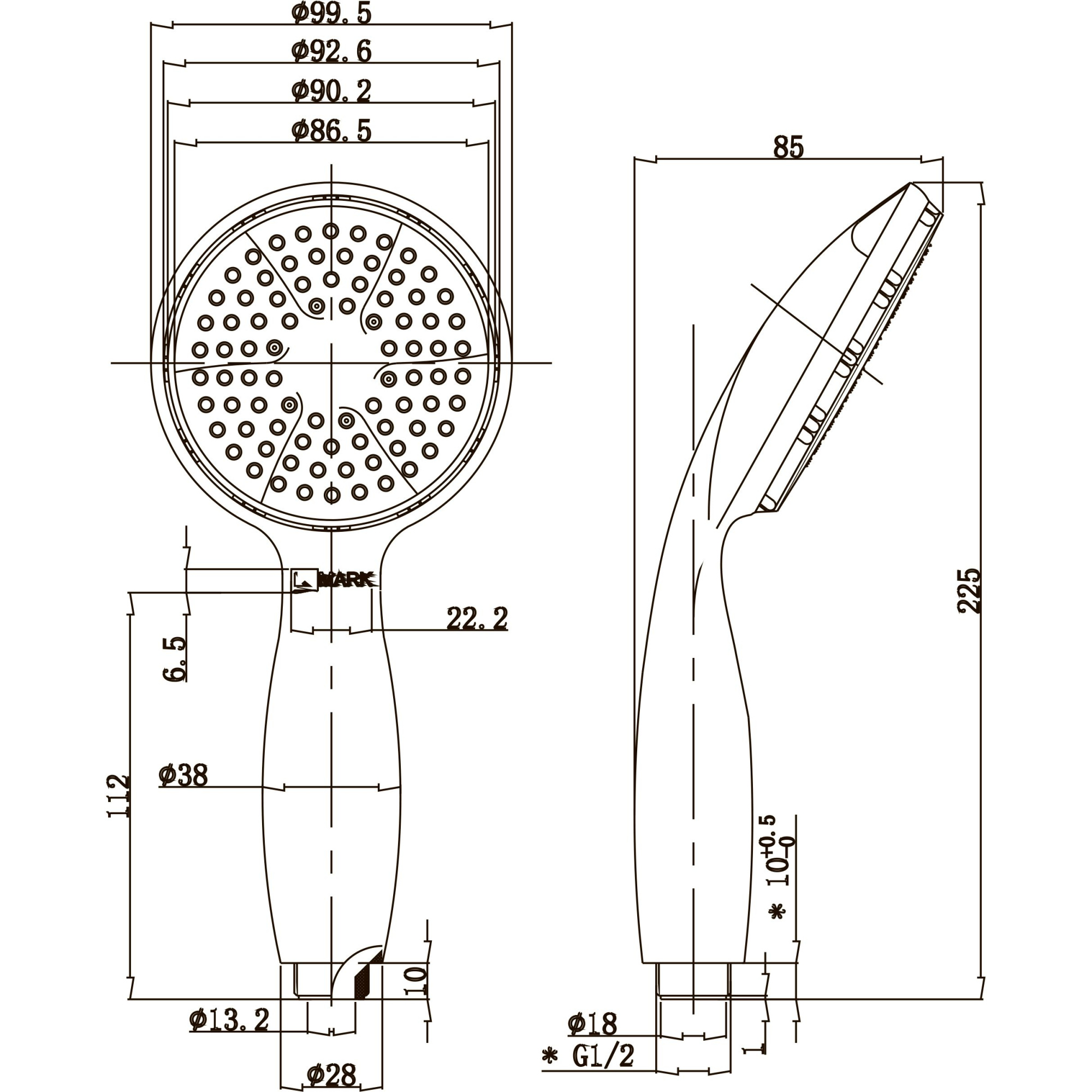 Лейка душевая 1- функциональная Lemark, LM8001C