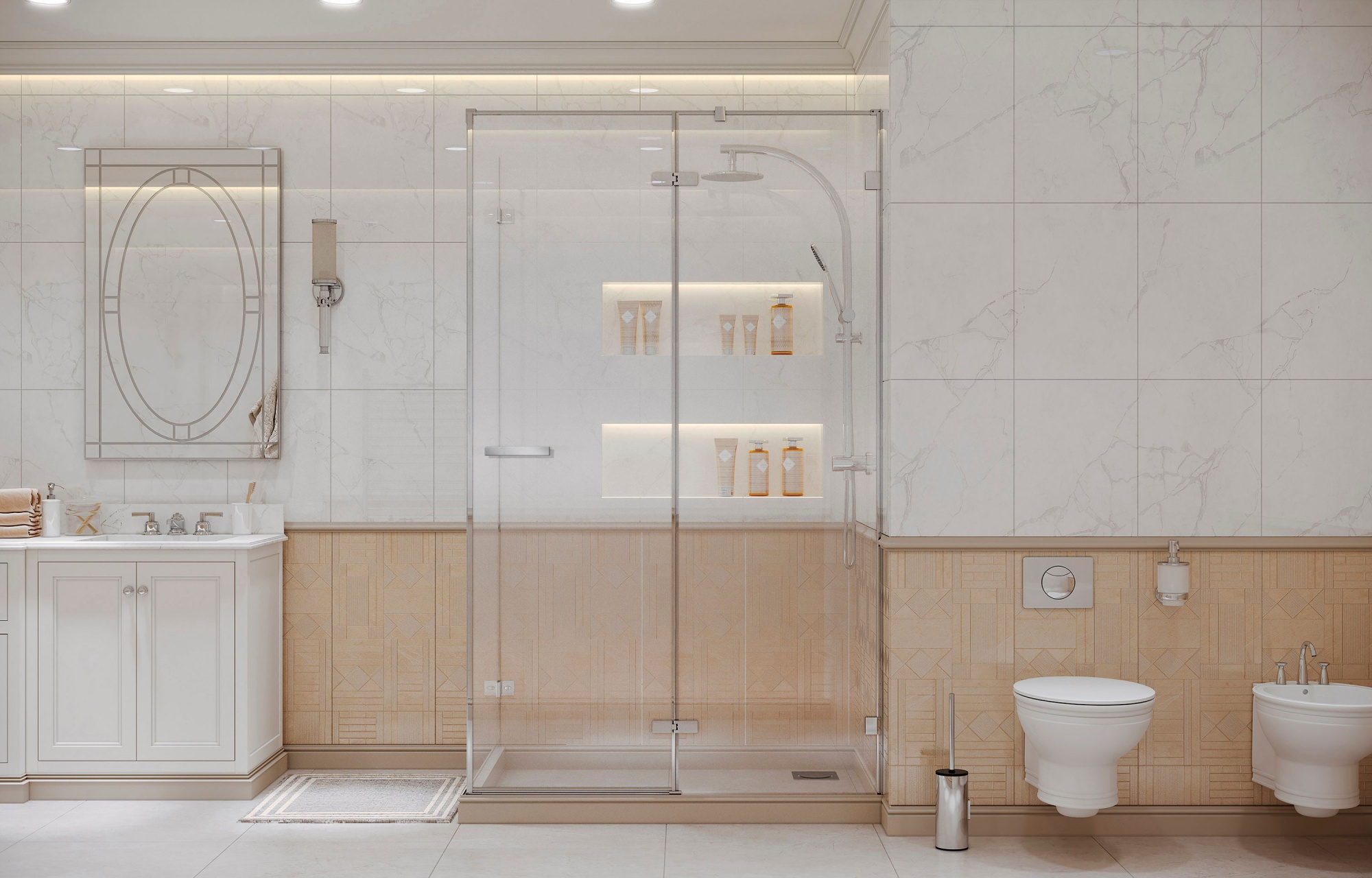 Прямоугольное душевое ограждение Ambassadro Amber 10011104R