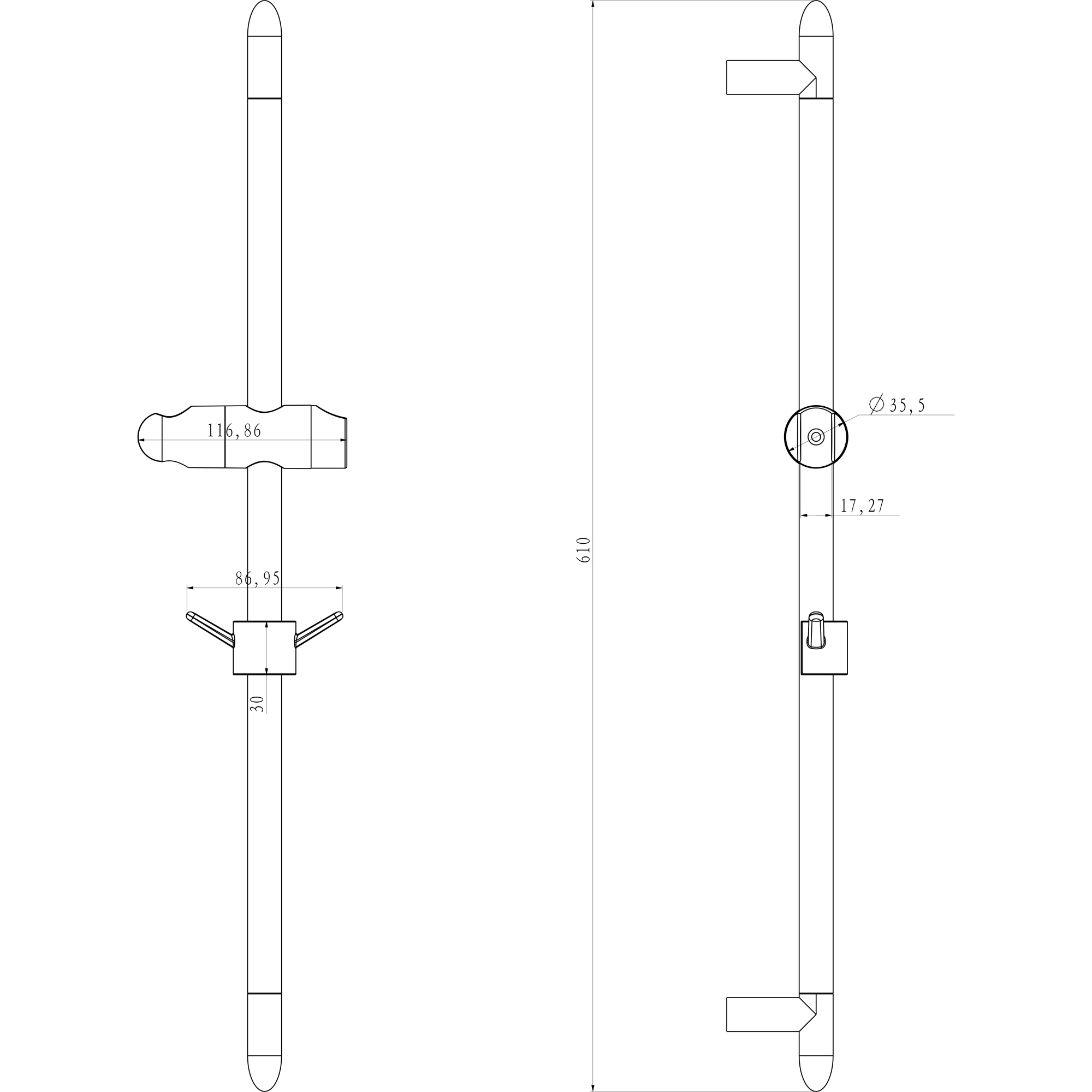 Стойка душевая 685 мм Lemark, LM8063C