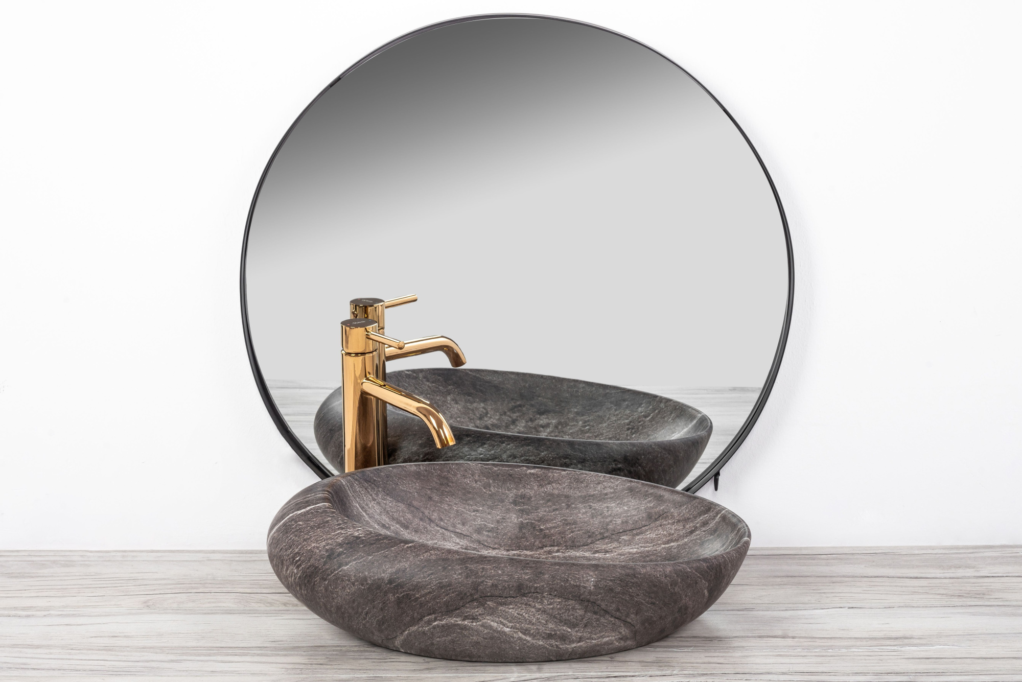 Умывальник Rea Roxy A Stone D.Grey 49x31, REA-U6649