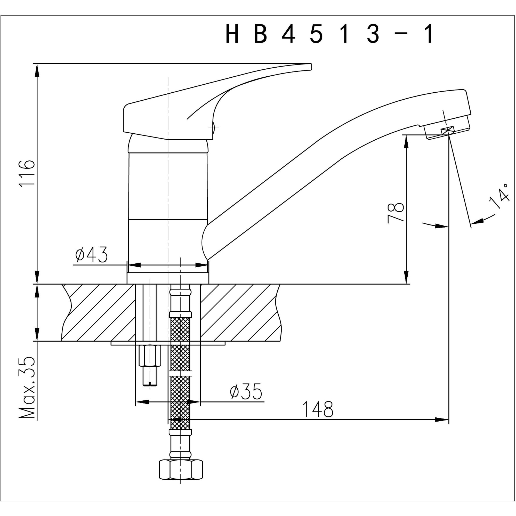 Смеситель для раковины Haiba HB4513-1