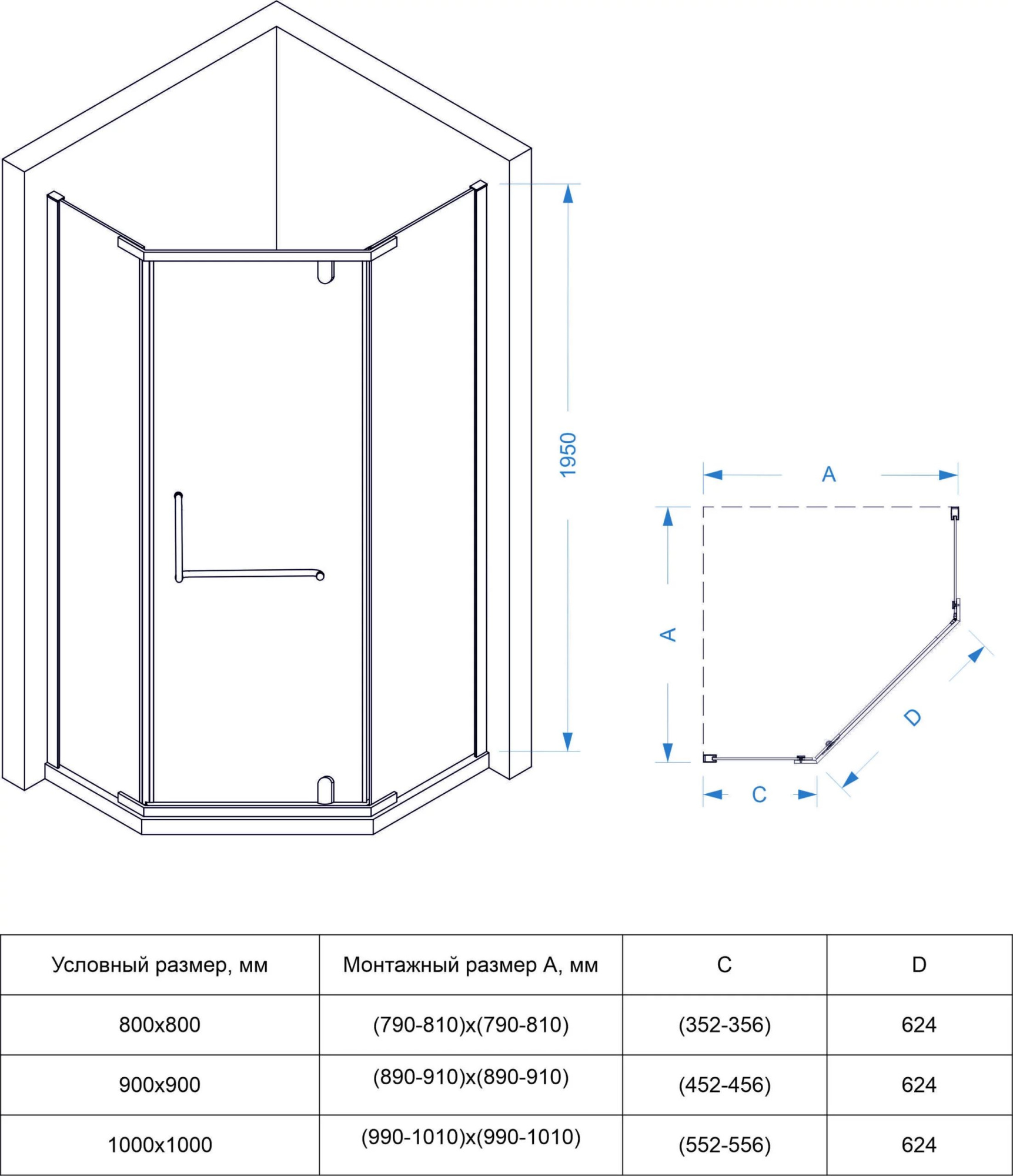 Душевой угол Veconi RV-36