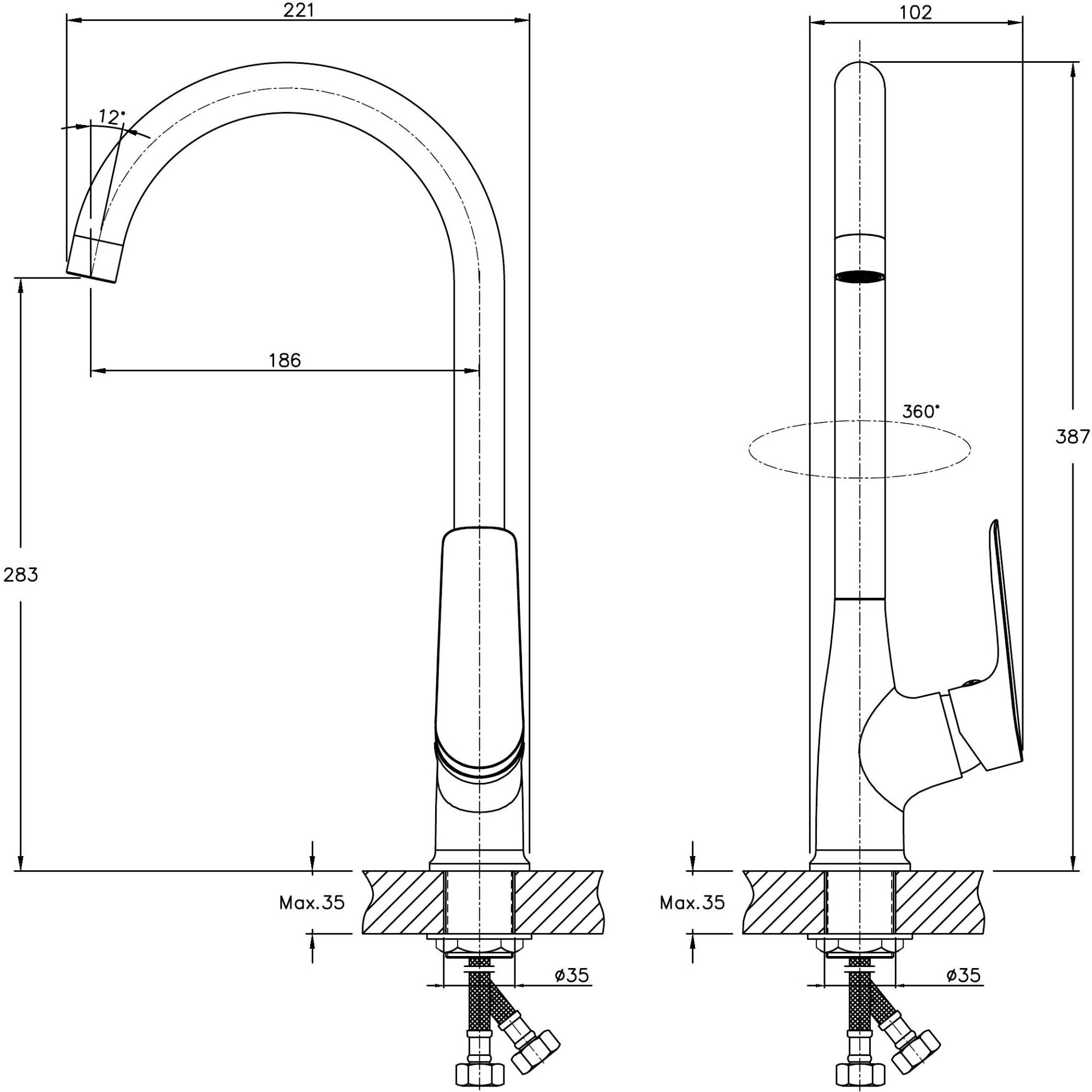 Смеситель для кухни Haiba HB70506