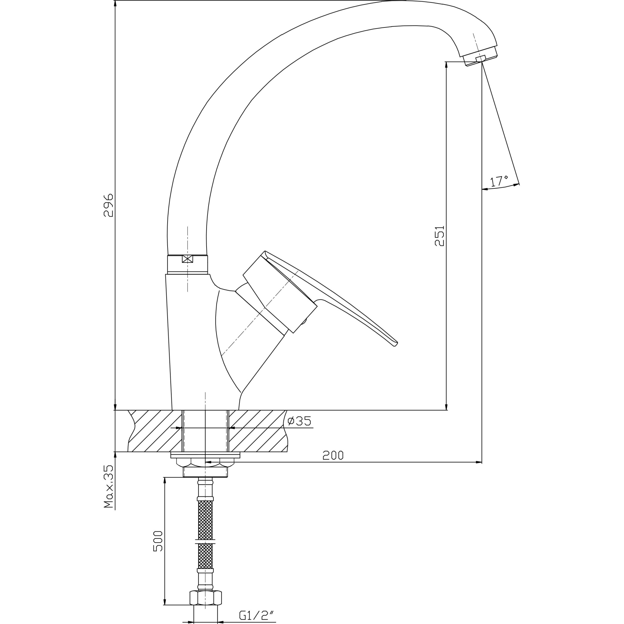 Смеситель для кухни Haiba HB4106-2